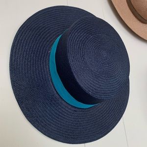 Handmade Columbian Navy Straw Hat Sz M - Janessa